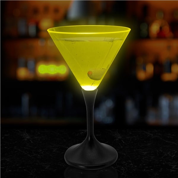 Neon Yellow Led Martini Glass Oz