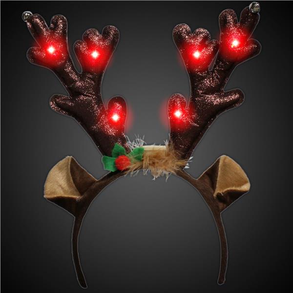 Light Up Antler Headband Led Reindeer Antlers Windy City Novelties