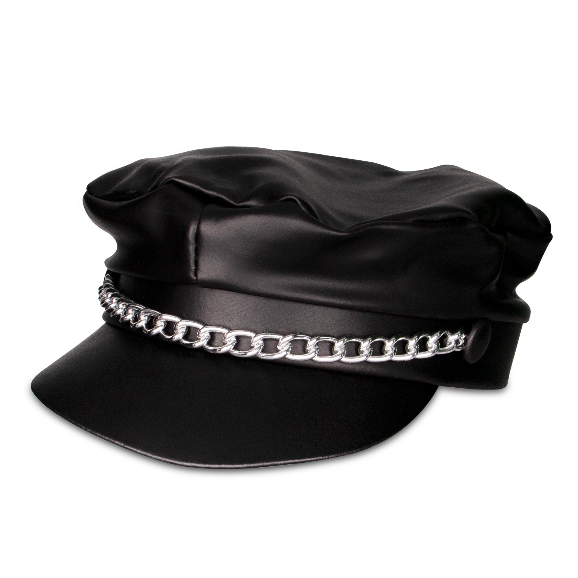 black biker hat