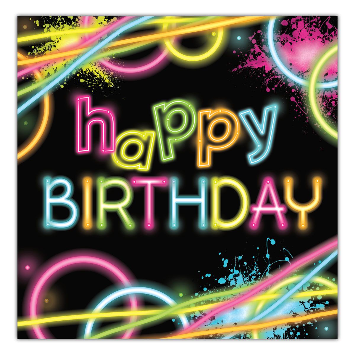 Glow Party Birthday Lunch Napkins - 16 Per Unit by Windy City Novelties