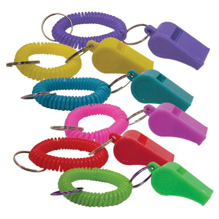 Coil Plastic Whistle Keychains by Windy City Novelties