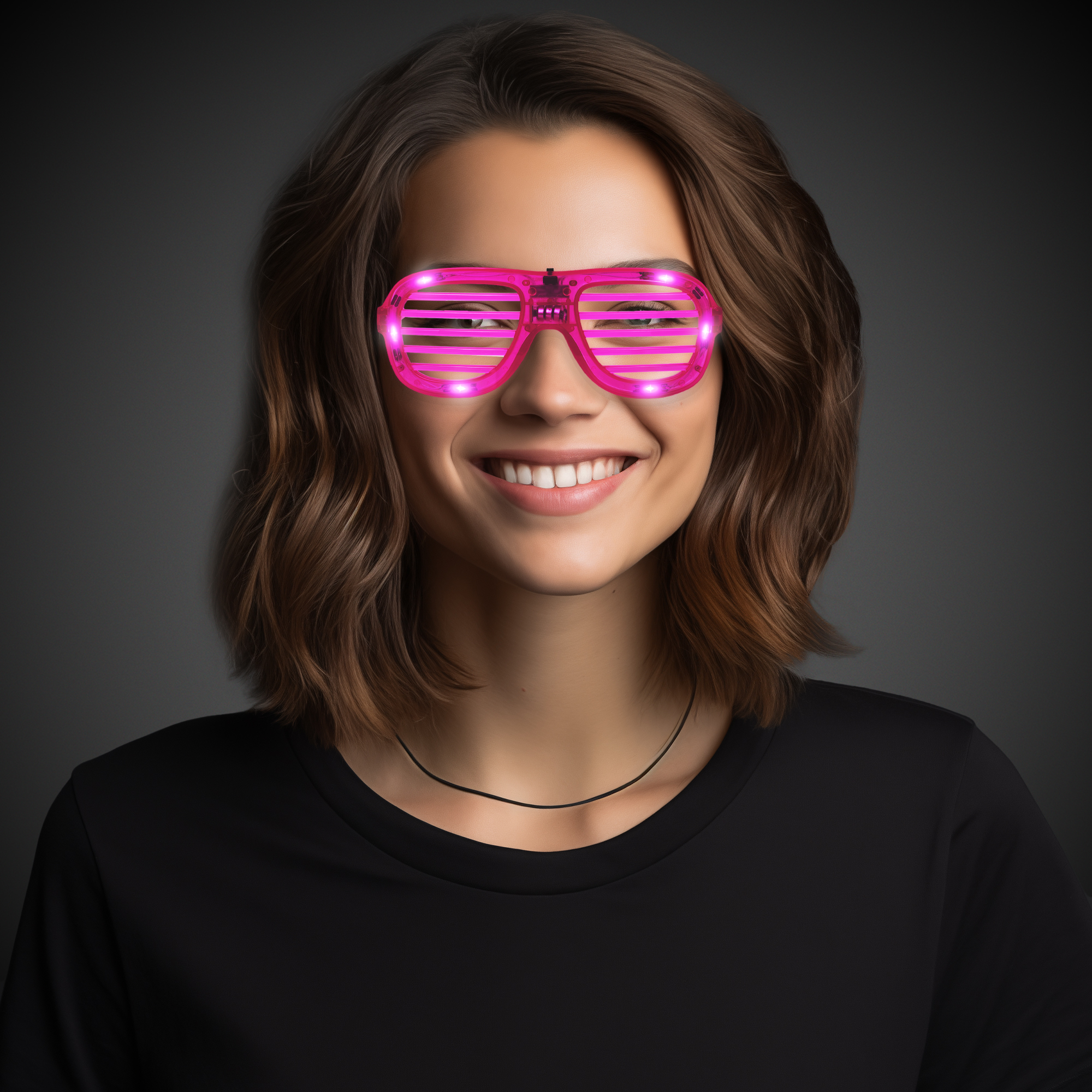 LED Pink Slotted Glasses by Windy City Novelties