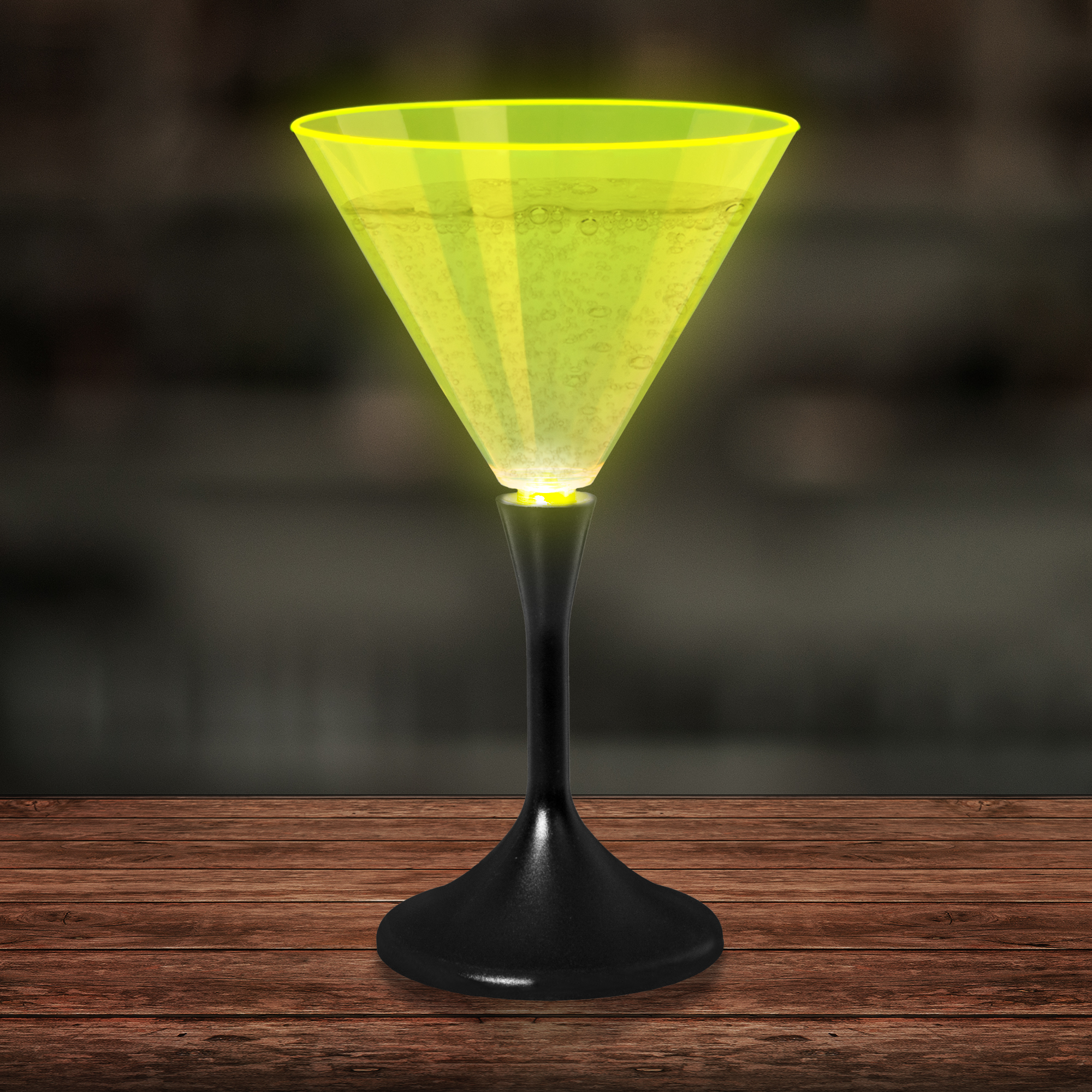 Neon Yellow LED Martini Glass-7oz