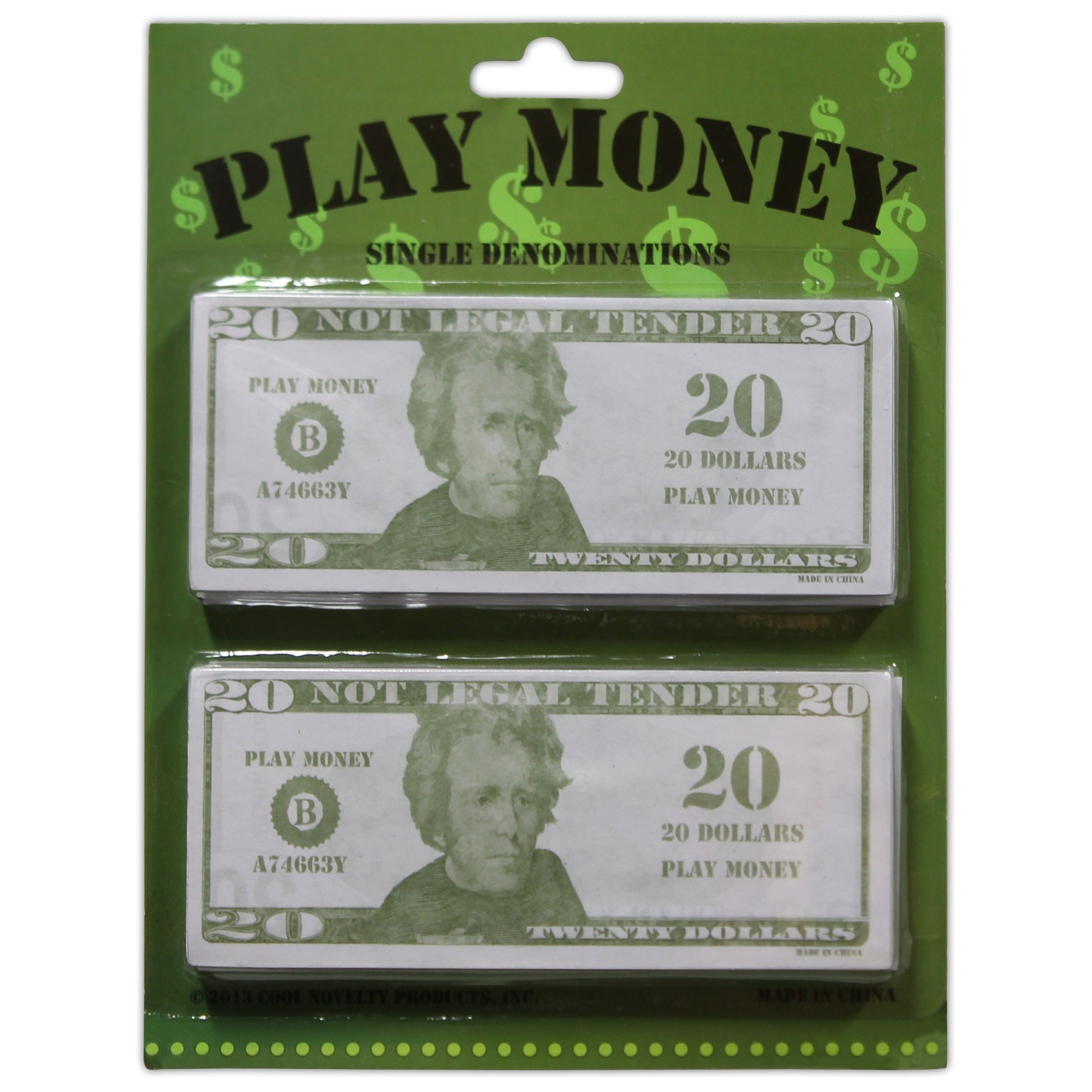Play Money $20 - Unit of 250 by Windy City Novelties