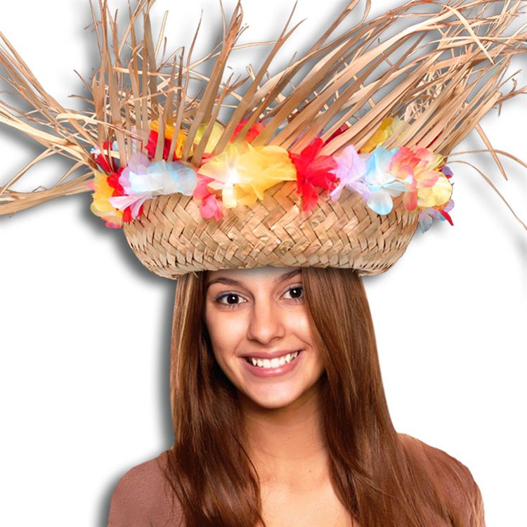 Beachcomber Hat With Flowers by Windy City Novelties