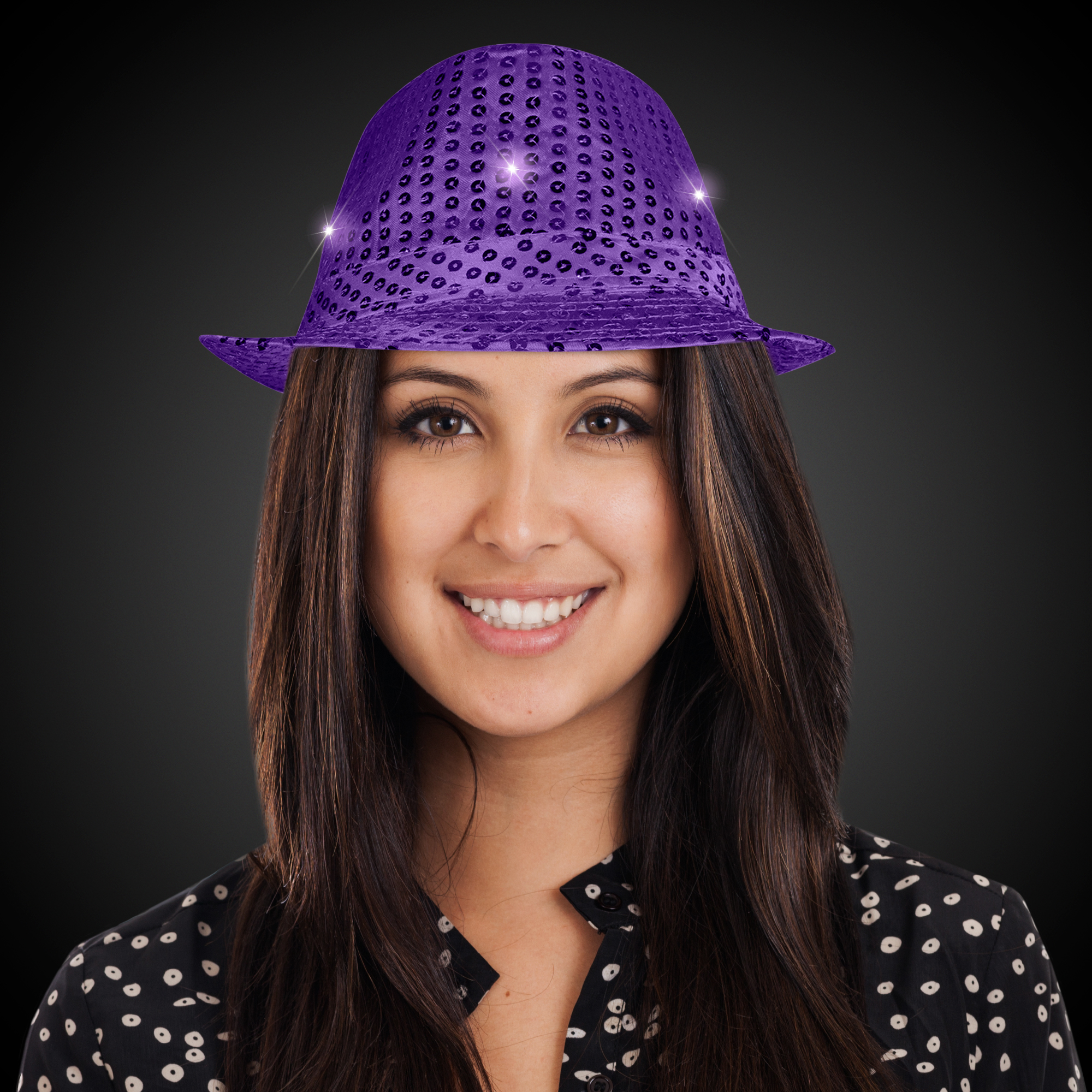 purple sequin hat