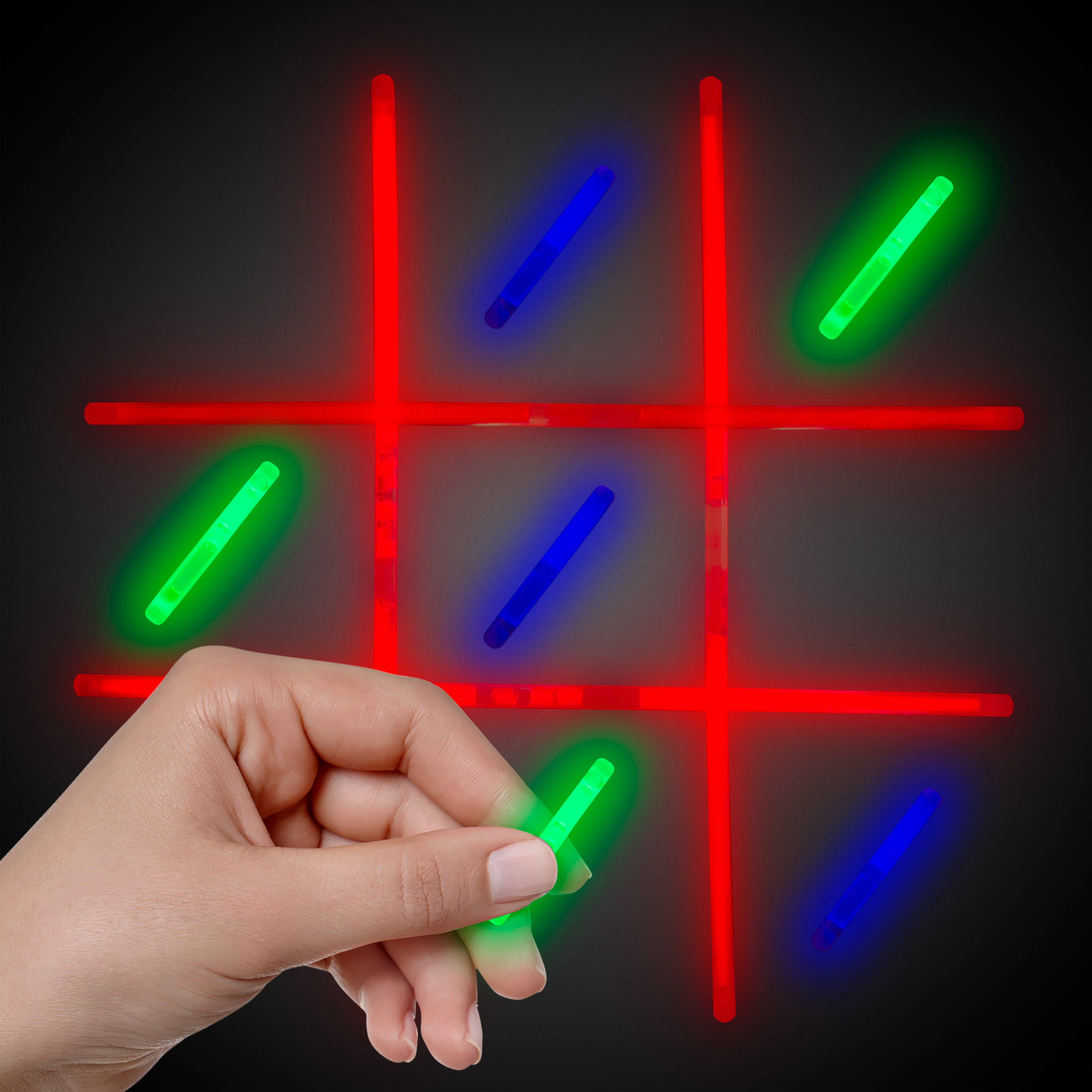 DirectGlow 10 Piece Glow in The Dark Tic Tac Toe Game Set for Kids Glow  Party