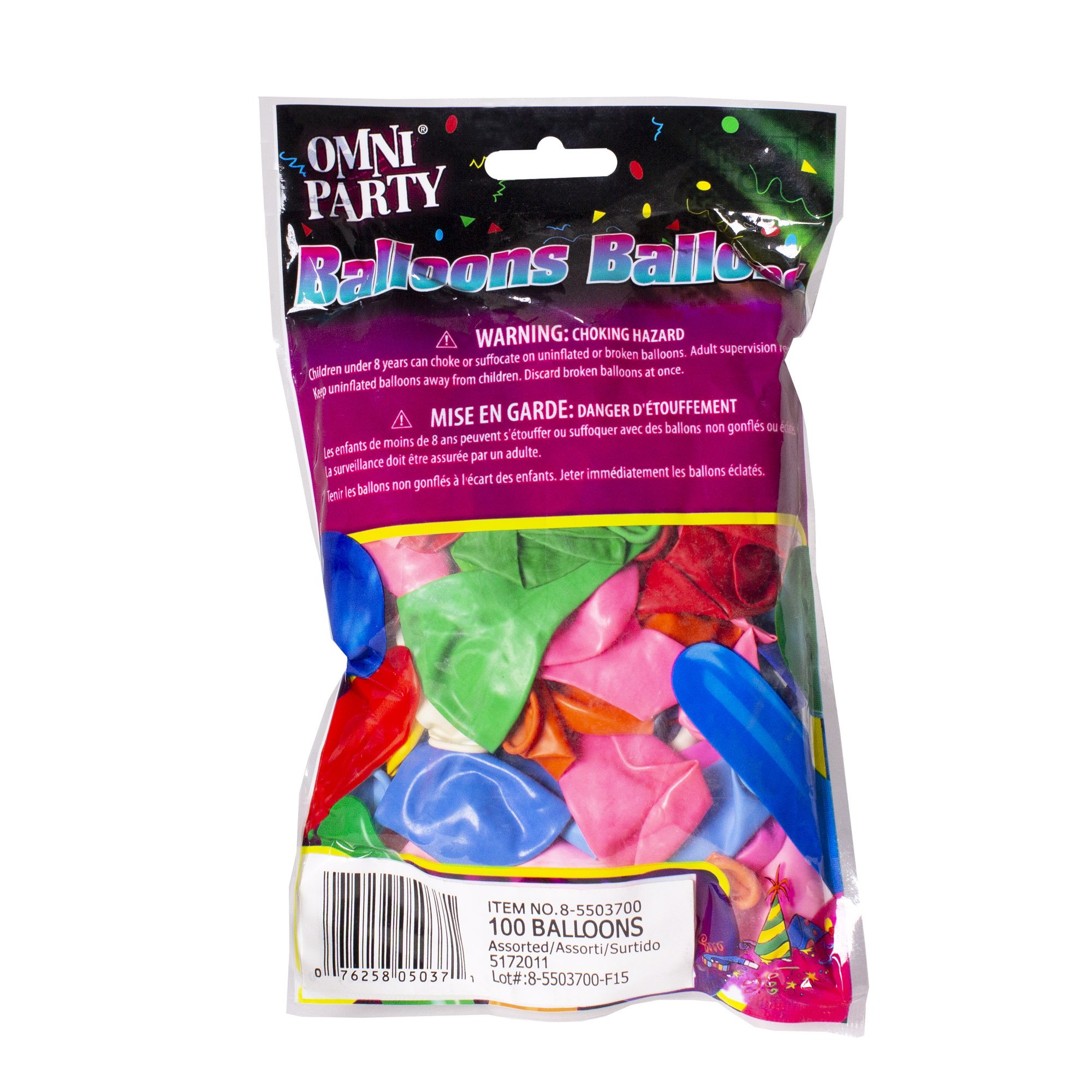 Assorted Colors Latex Balloons - 100 pack