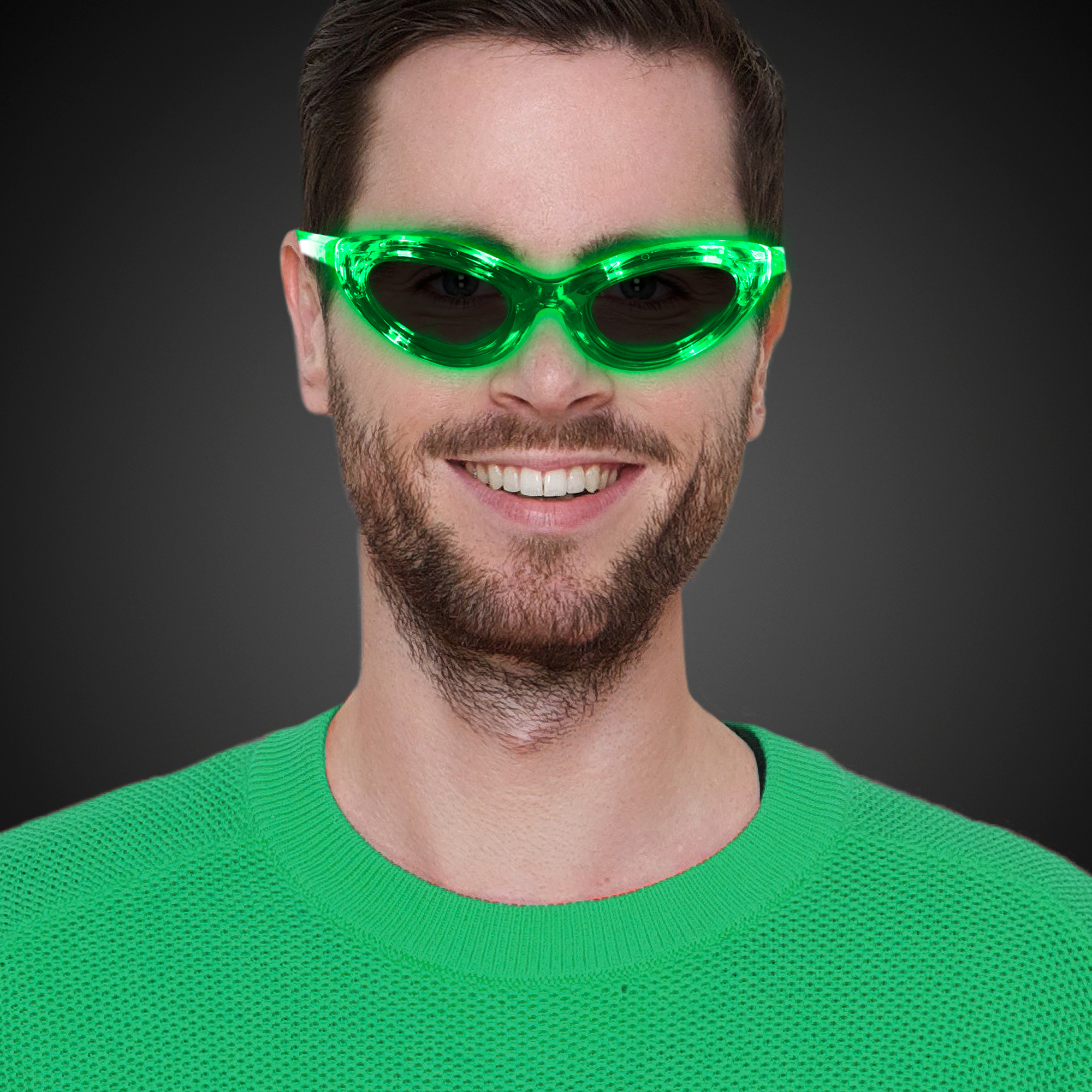 green led glasses