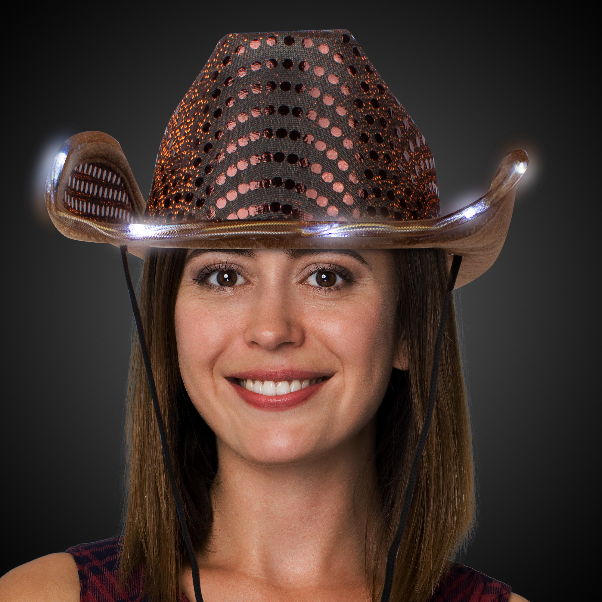 LED Patriotic Star Sequin Cowboy Hat