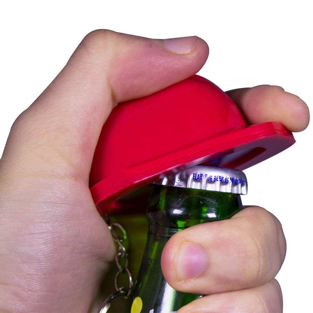 Red Construction Hat Bottle Opener Keychain by Windy City Novelties