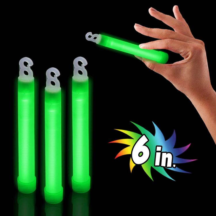 24 6" Green Glow Stick Glow Products Party Sticks 2 Dozen 