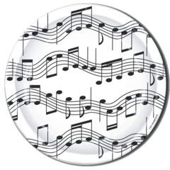 Musical Notes 9" Plates - 8 Per Unit by Windy City Novelties