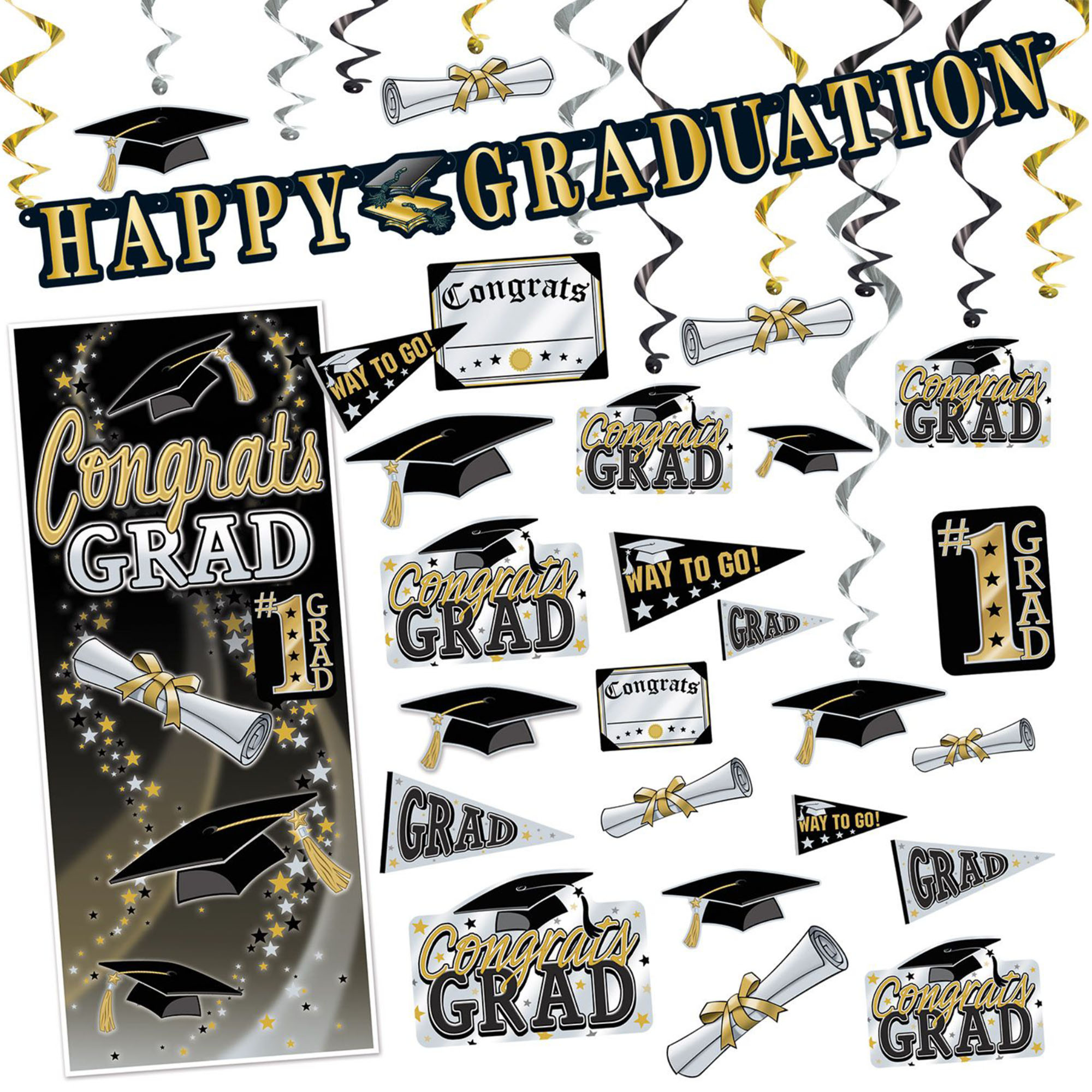 Grad Decoration Party Kit by Windy City Novelties