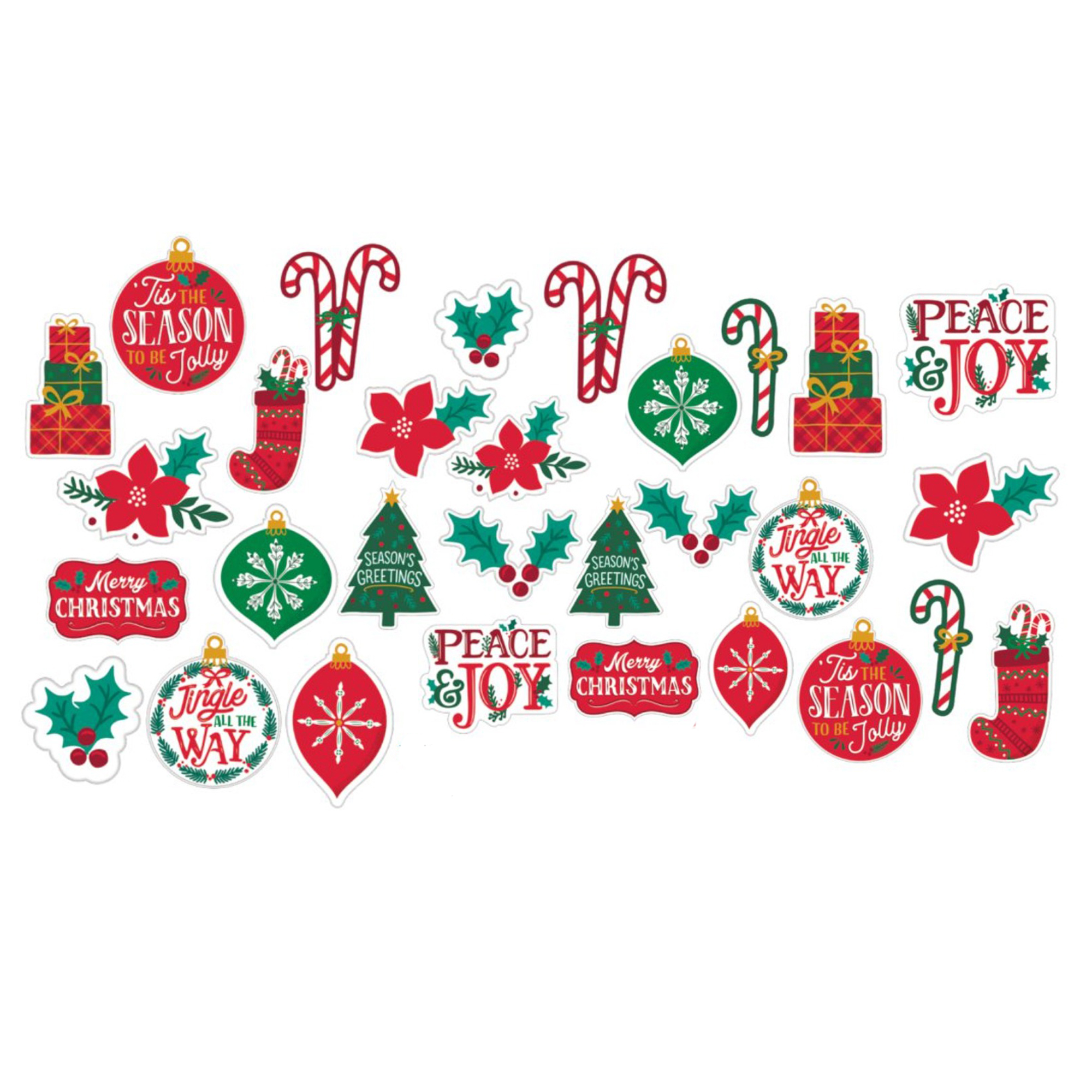 Traditional Christmas Cardstock Cutouts, 30ct