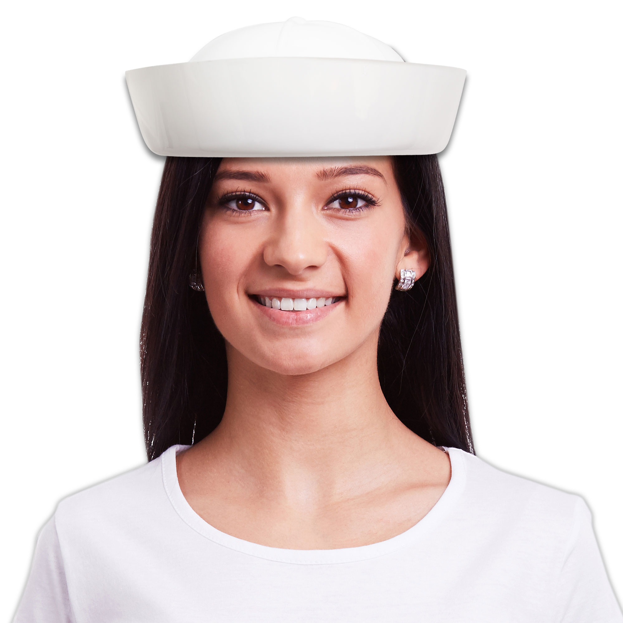 White Plastic Sailors Caps