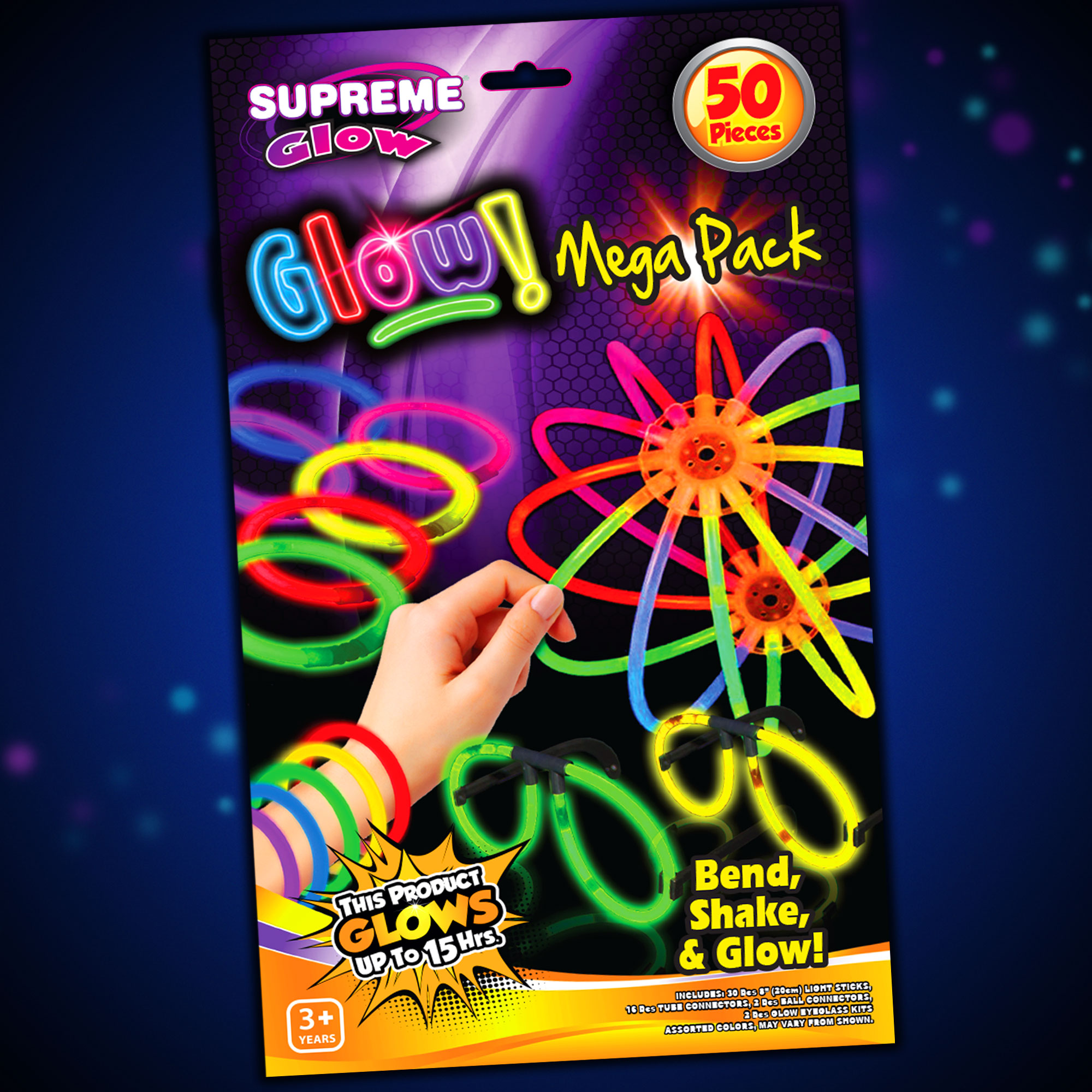 Assorted Glow Bracelets (Tube of 50 Pieces)