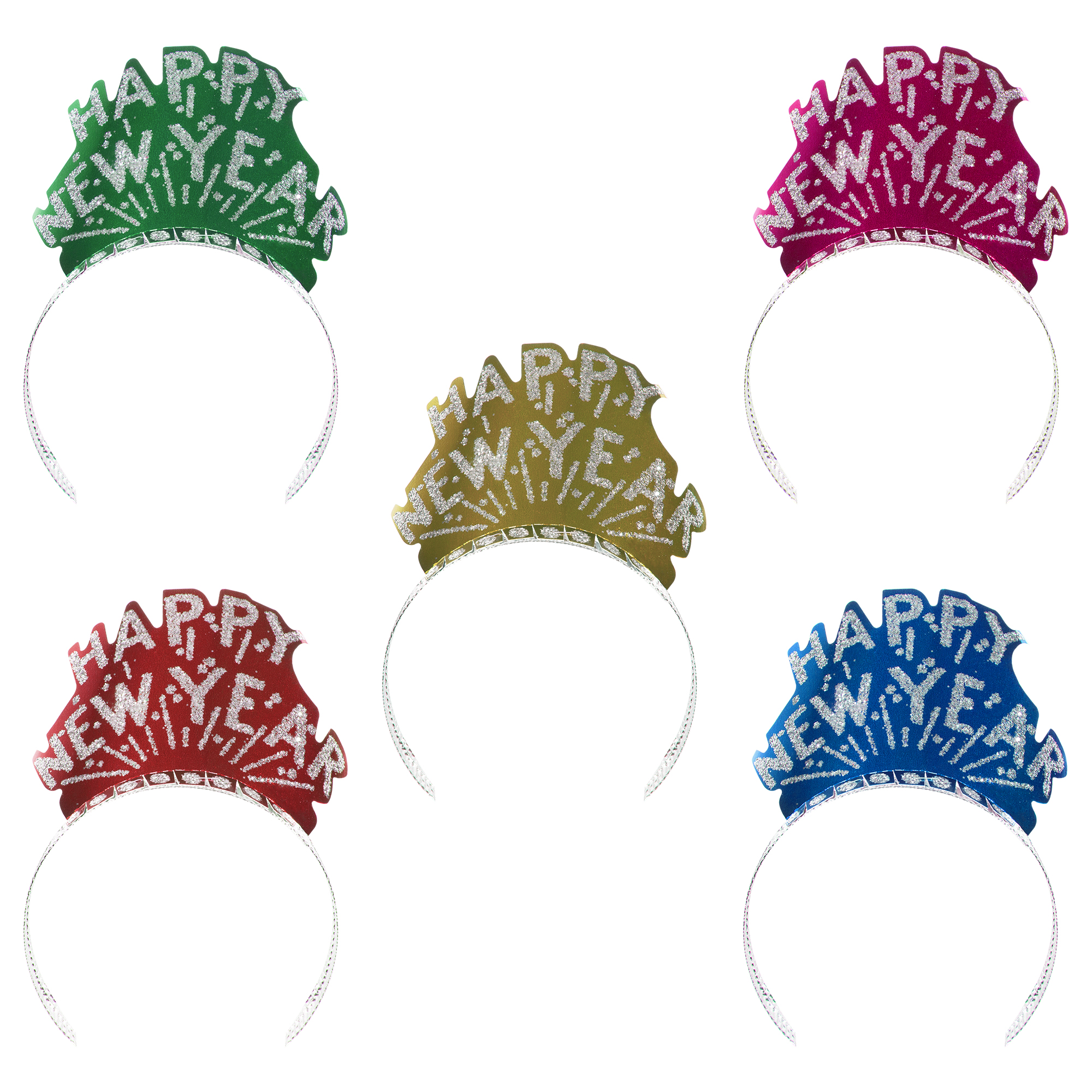 Happy New Year Tiara Assortment - 12 Pack by Windy City Novelties