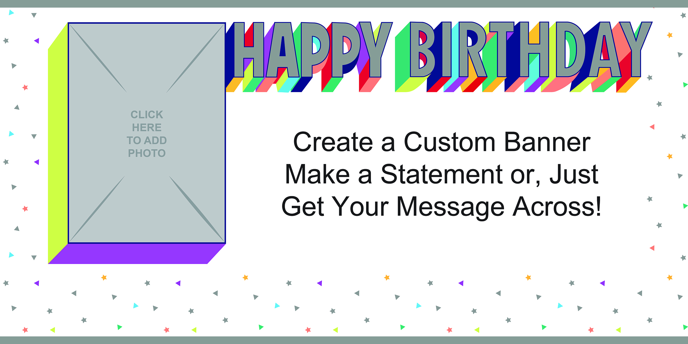 Here's To Your Birthday Photo Custom Banner