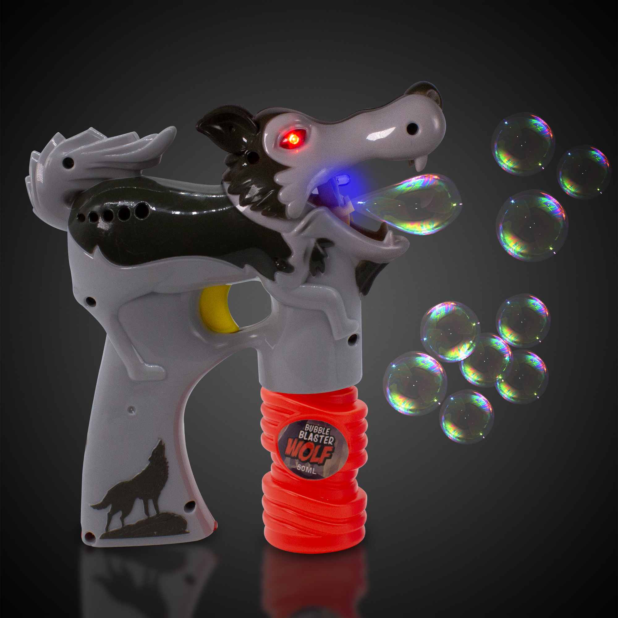 LED Grey Wolf Bubble Gun