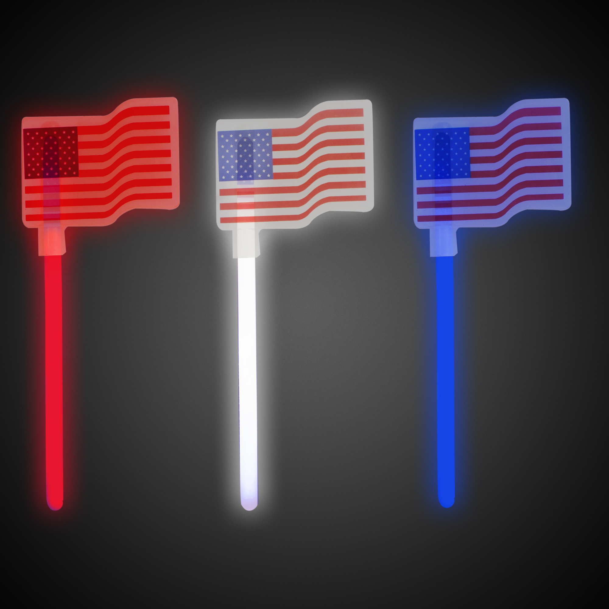USA Flag Glow Wands by Windy City Novelties