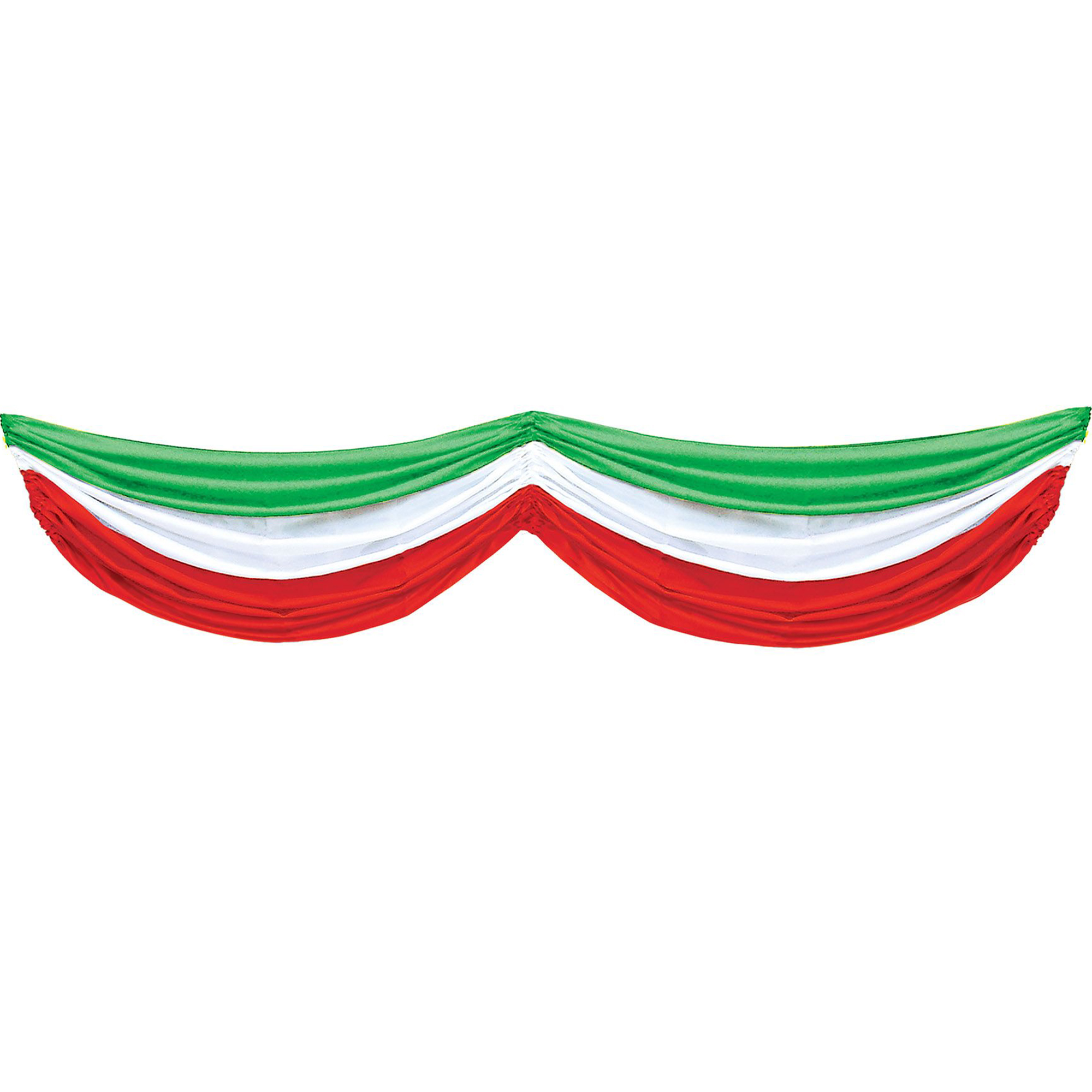 Red, White & Green Fabric Bunting Decoration by Windy City Novelties