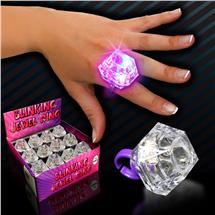 TOYANDONA 24 PCS Diamond Finger Ring Beautiful Flickering LED Finger Lights Flashing Ring for Disco Party Concert