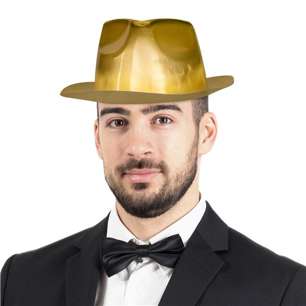 gold fedora hat