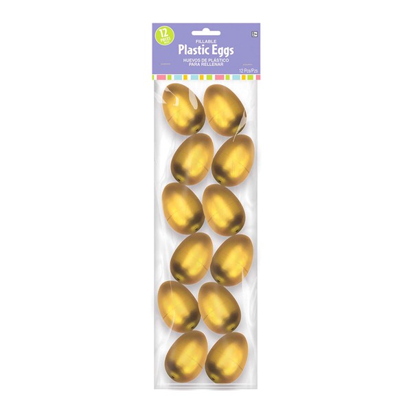 Gold Plastic Eggs by Windy City Novelties