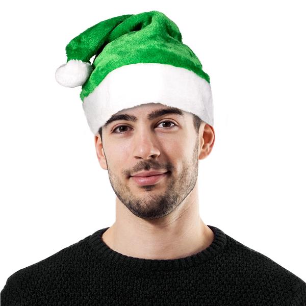 Luxury Green Plush Elf Hat Santa Helper Fancy Dress Party Christmas Xmas Festive 5055362952738 