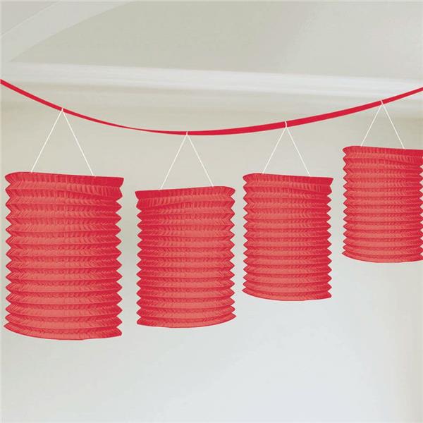 Red Paper Lantern Garland Decorative Paper Lanterns