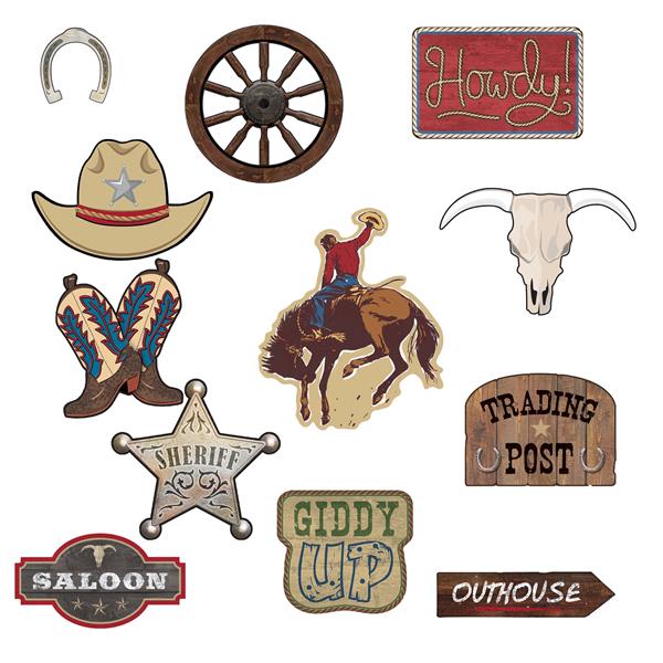 12 Giant Wild West Photo Booth Selfie Props Cowboy Birthday Party Mexican Theme 