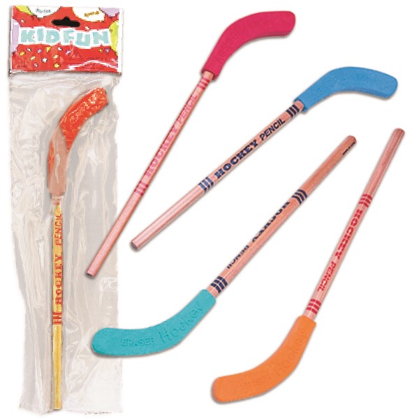 Kicko Hockey Pencils 9 Inch Sports Pencil Educational Party Favors Sports theme for Birthday Parties and School Prizes 12 Pack Assorted Hockey Pencil with A Blade 