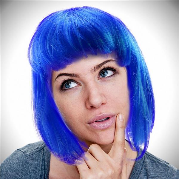 neon blue wig