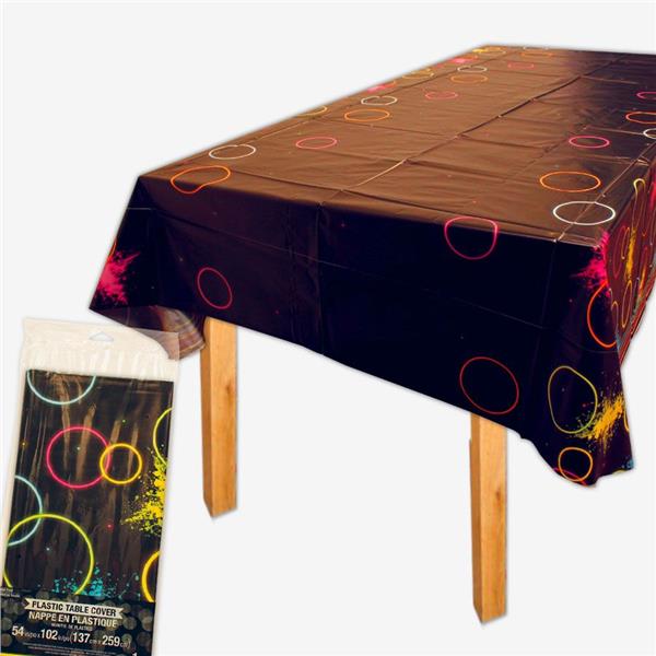 Glow Party Plastic Table Cover by Windy City Novelties