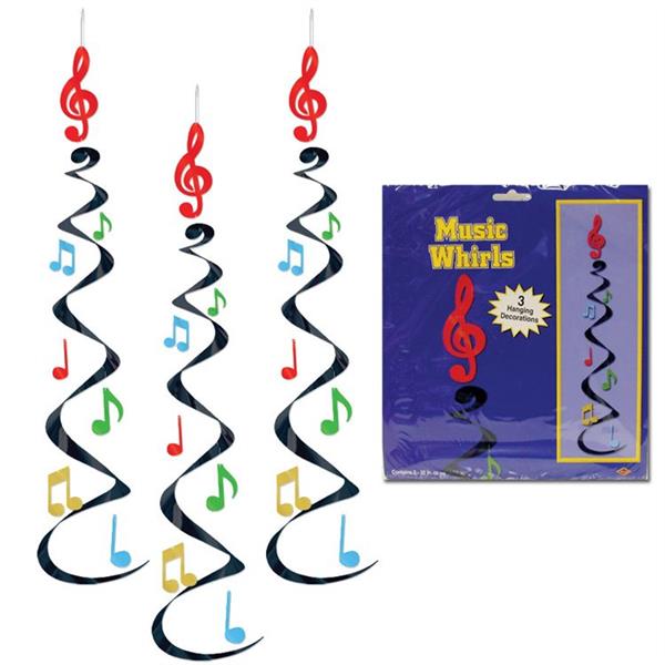 Musical Note Whirl Decoration 3 Per Unit