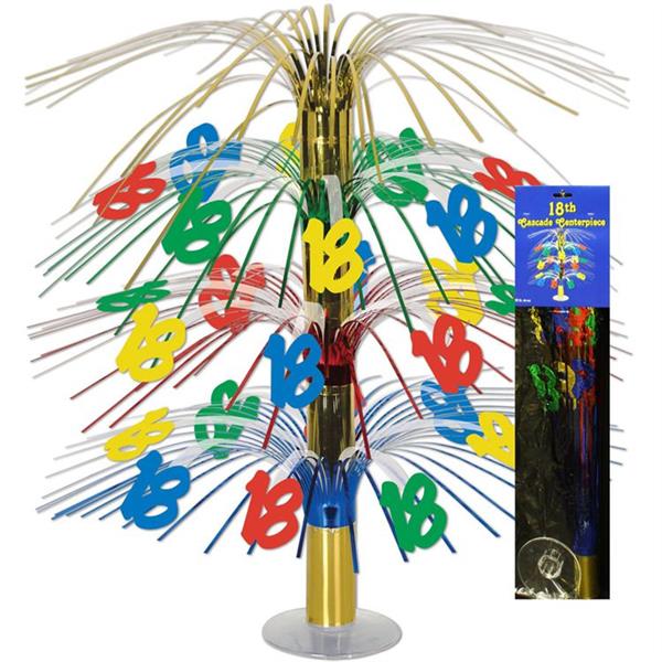 Top off your super special celebratory table tops with our bright and bold 18 Cascade Centerpieces. Each foil centerpiece is 18" tall and makes a colorful accent to any party theme or color scheme. Each 18 Cascade Centerpiece comes 1 per pack. Please order in increments of 1 centerpiece.