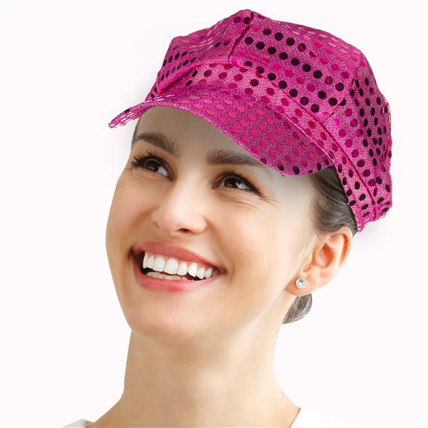 sequin newsboy cap