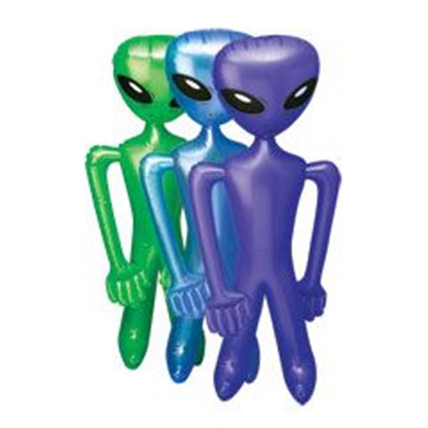 9 NEW INFLATABLE GREEN ALIENS 36" BLOW UP INFLATE SPACE ALIEN HALLOWEEN PARTY 