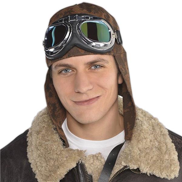 Aviator Costume Kit Aviator Helmet White Scarf & Goggles Steampunk Accessory 