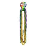 Windy City Novelties Mardi Gras Bead Faceted Necklaces-33-12 Pack