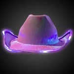 LED Purple Sequins Cowboy Hat by Windy City Novelties