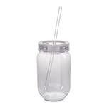Norme 20 Packs 20 oz Plastic Mason Jars with Lids and Straws Refillable  Plastic Containers Jars Plastic Juice Drinking Jars Bottles with Straws for