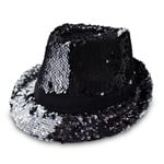 LED Silver Color-Changing Sequin Fedora