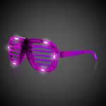 Purple Light-Up Glow LED Slotted Glasses