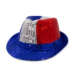 LED Patriotic Sequin Fedora Hat