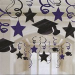 Blue Graduation Swirl Decorations-30 Pack