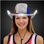 LED Patriotic Sequin Cowboy Hat