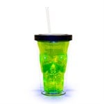 LED Neon Green 16 oz. Skull Cup