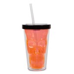 LED Neon Orange Skull Cup